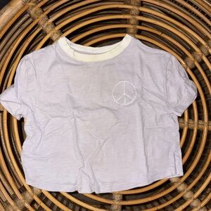Lilac Peace Sign Crop Top